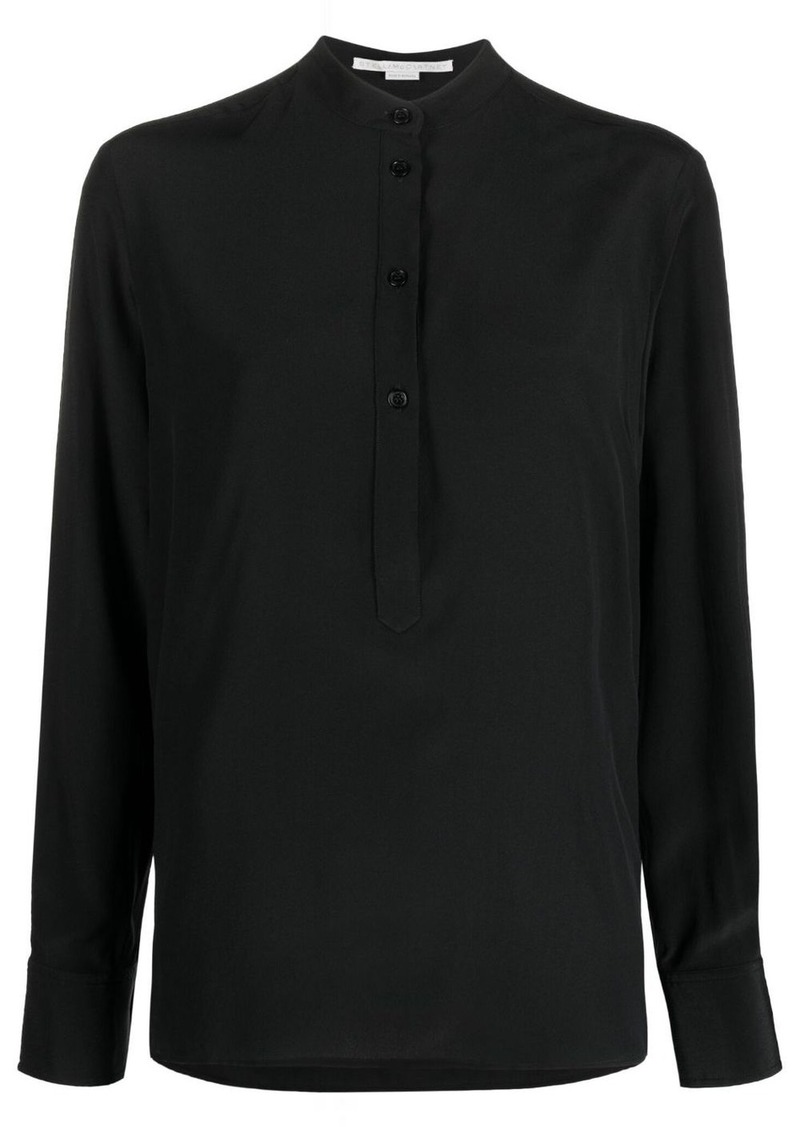 Stella McCartney band-collar silk blouse