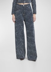 Stella McCartney Boucle Denim Wide-Leg Jeans