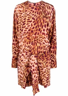 Stella McCartney cheetah print knotted mini dress