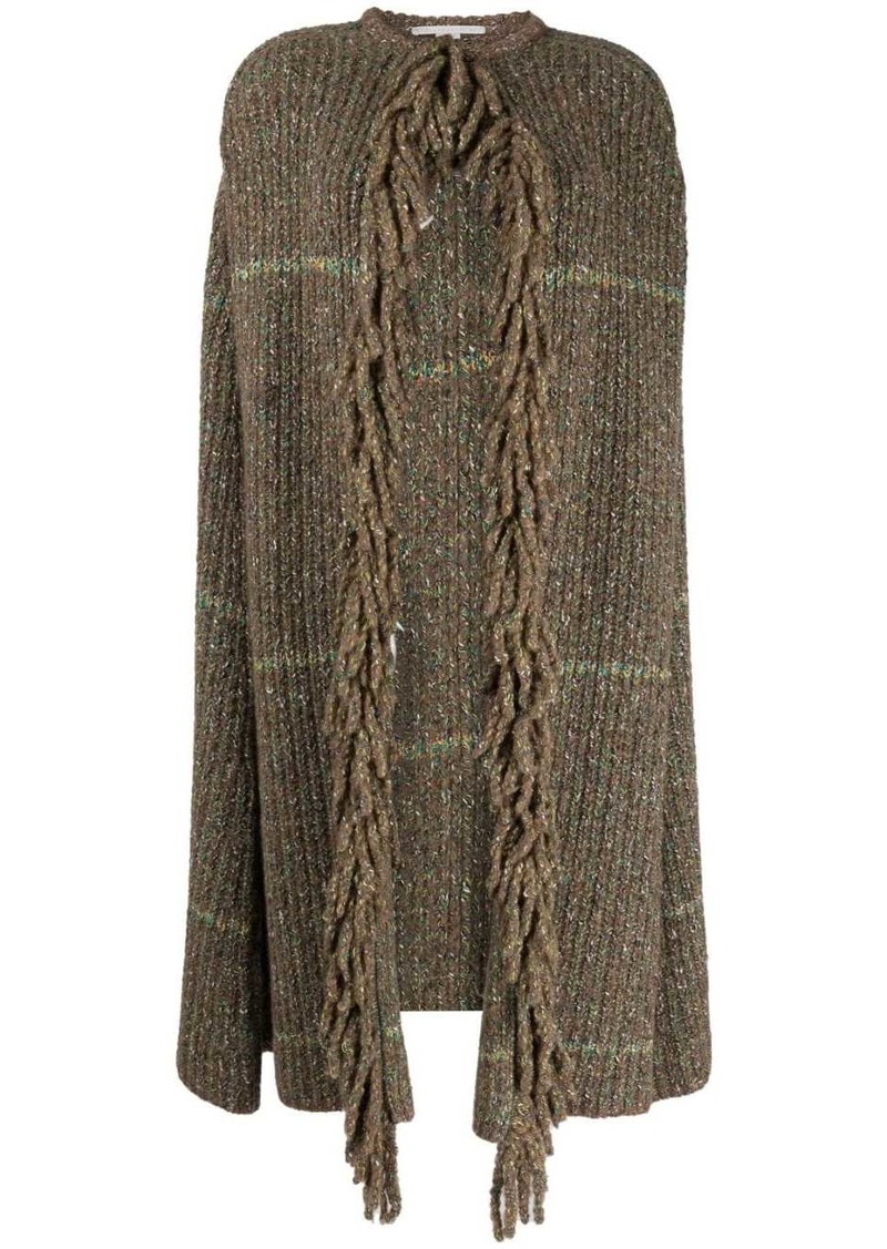 Stella McCartney chunky-knit tweed cape coat