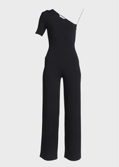 Stella McCartney Compact Knit One-Shoulder Jumpsuit 