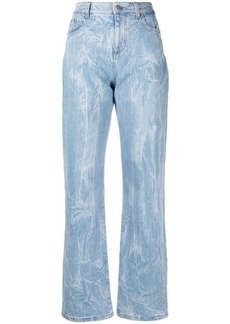 Stella McCartney crinkle-effect straight-leg jeans