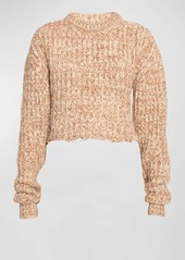 Stella McCartney Crop Tweed Distressed Sweater