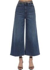 Stella McCartney Cropped Cotton Denim Wide Leg Jeans