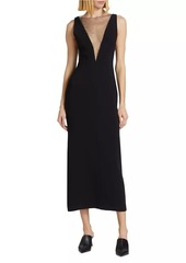 Stella McCartney Crystal-Embellished Illusion Mesh Gown