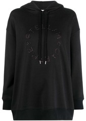 Stella McCartney crystal-logo cotton hoodie