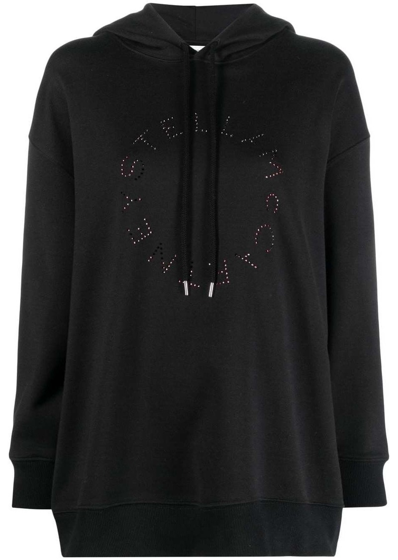 Stella McCartney crystal-logo cotton hoodie