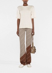 Stella McCartney diagonal-stripe wool flared trousers