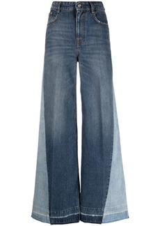 Stella McCartney Double-tone wide-leg jeans