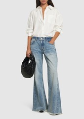 Stella McCartney Embellished Denim Low Waist Flared Jeans