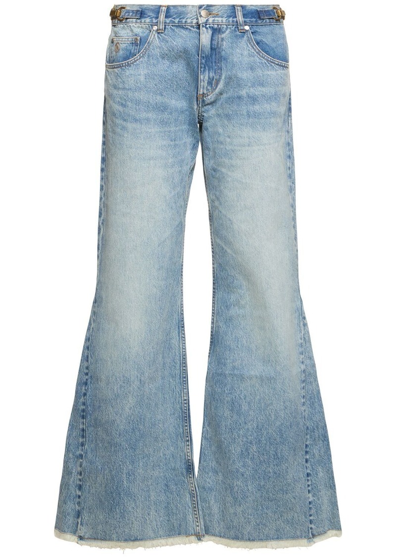 Stella McCartney Embellished Denim Low Waist Flared Jeans