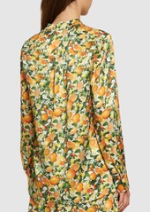 Stella McCartney """eva"" Lemon Print Silk Long Sleeve Shirt"