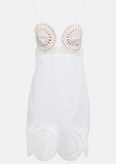 Stella McCartney Eyelet cotton-blend minidress