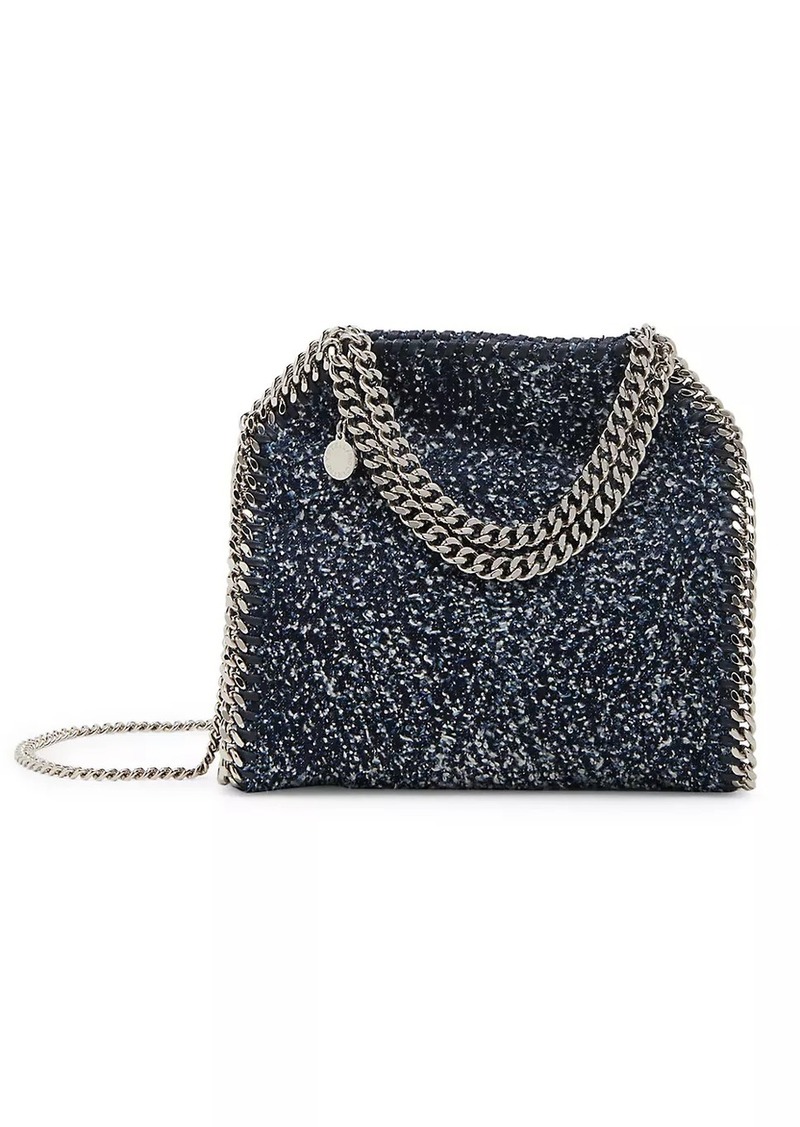 Stella McCartney Mini Falabella Denim Tweed Top Handle Bag