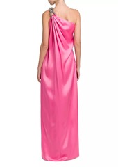 Stella McCartney Falabella Satin One-Shoulder Gown