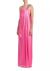 Stella McCartney Falabella Satin One-Shoulder Gown