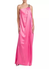 Stella McCartney Falabella Satin One-Shoulder Gown