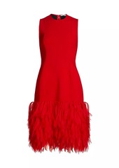 Stella McCartney Faux Feather-Trimmed Sleeveless Midi-Dress