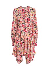 Stella McCartney Felicity Watercolor Floral Silk Dress