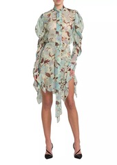 Stella McCartney Floral Asymmetric Silk Midi-Skirt