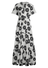 Stella McCartney Floral Drawstring A-Line Flounce Dress