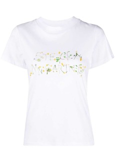 Stella McCartney floral logo-print T-shirt