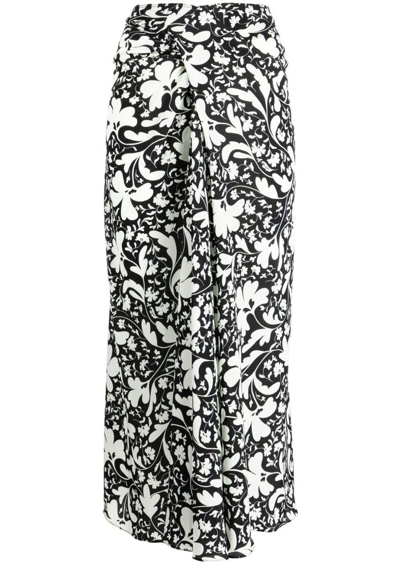 Stella McCartney floral-print asymmetric midi skirt