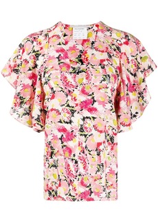 Stella McCartney floral-print flounce-sleeve blouse