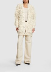 Stella McCartney Fluffy Long Sleeve Wool Knit Cardigan