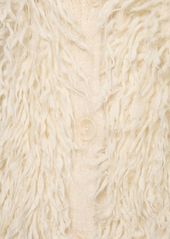 Stella McCartney Fluffy Long Sleeve Wool Knit Cardigan