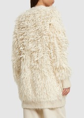 Stella McCartney Fluffy Long Sleeve Wool Knit Cardigan