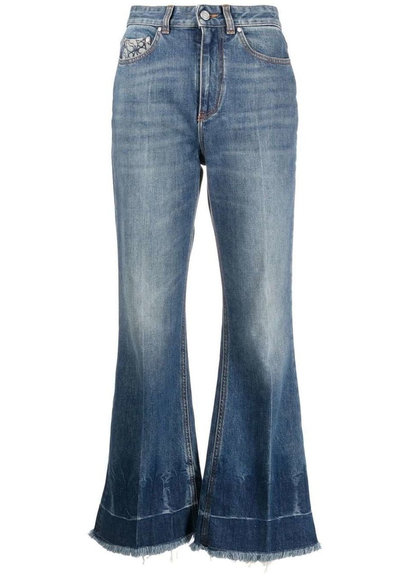 Stella McCartney frayed-edge cropped jeans