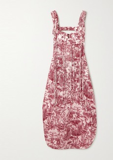 Stella McCartney Fringed Printed Silk And Cotton-blend Midi Dress