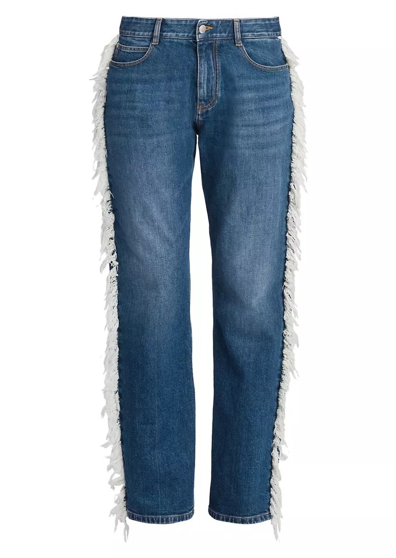 Stella McCartney Fringed Straight-Leg Mid-Rise Jeans