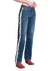 Stella McCartney Fringed Straight-Leg Mid-Rise Jeans