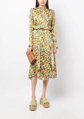 Stella McCartney fruit-print midi silk skirt