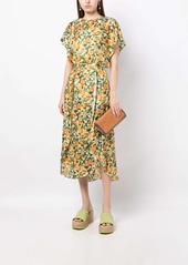 Stella McCartney fruit-print short-sleeve silk dress