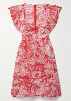 Stella McCartney Fungi Forest Ruffled Printed Silk And Cotton-blend Organza Mini Dress