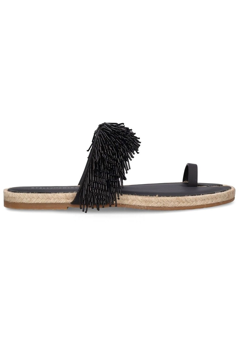 Stella McCartney Gaia Glass Fringe Flat Sandals