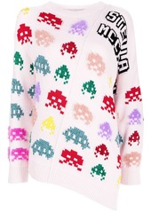 Stella McCartney game-intarsia asymmetric jumper