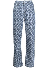 Stella McCartney graphic-print high-waisted jeans