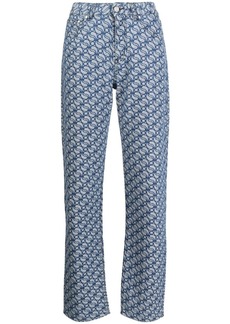 Stella McCartney graphic-print high-waisted jeans