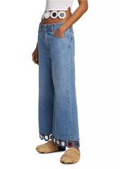 Stella McCartney High Summer Mirror-Trimmed Wide-Leg Jeans