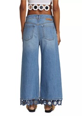 Stella McCartney High Summer Mirror-Trimmed Wide-Leg Jeans