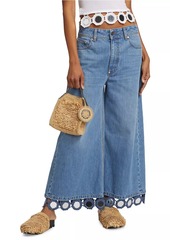 Stella McCartney High Summer Mirror-Trimmed Wide-Leg Jeans