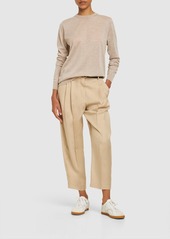 Stella McCartney Iconic Pleated Satin Cropped Pants