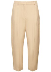 Stella McCartney Iconic Pleated Satin Cropped Pants