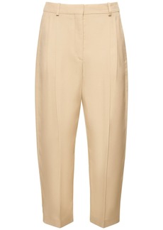 Stella McCartney Iconic Pleated Satin Cropped Pants