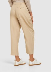 Stella McCartney Iconic Pleated Satin Cropped Pants