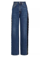 Stella McCartney Lace-Detailed Rigid Straight Jeans